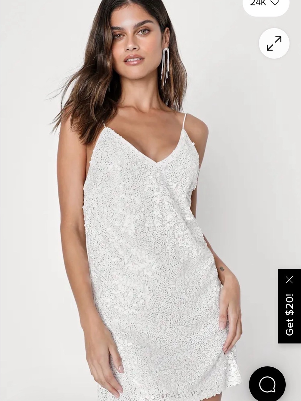 Lulus Force of Fashion White Backless Sequin Mini Dress